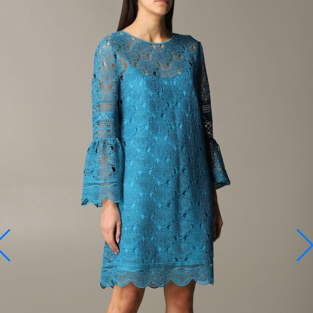 Alberta Ferretti embroidered lace layered dress